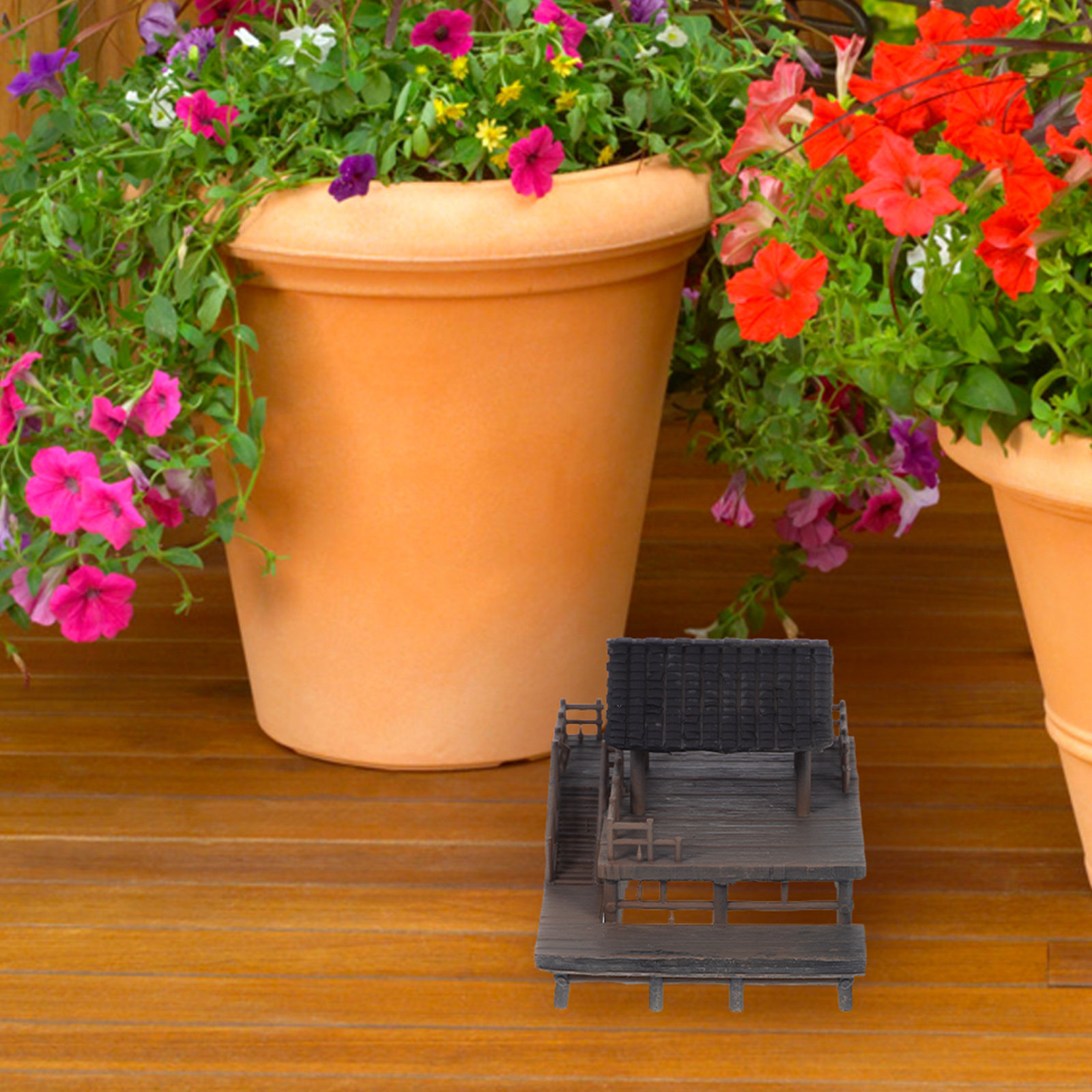 Bonsai Garden Set Up - Złożona, miniaturowa statua w kształcie pawilonu,