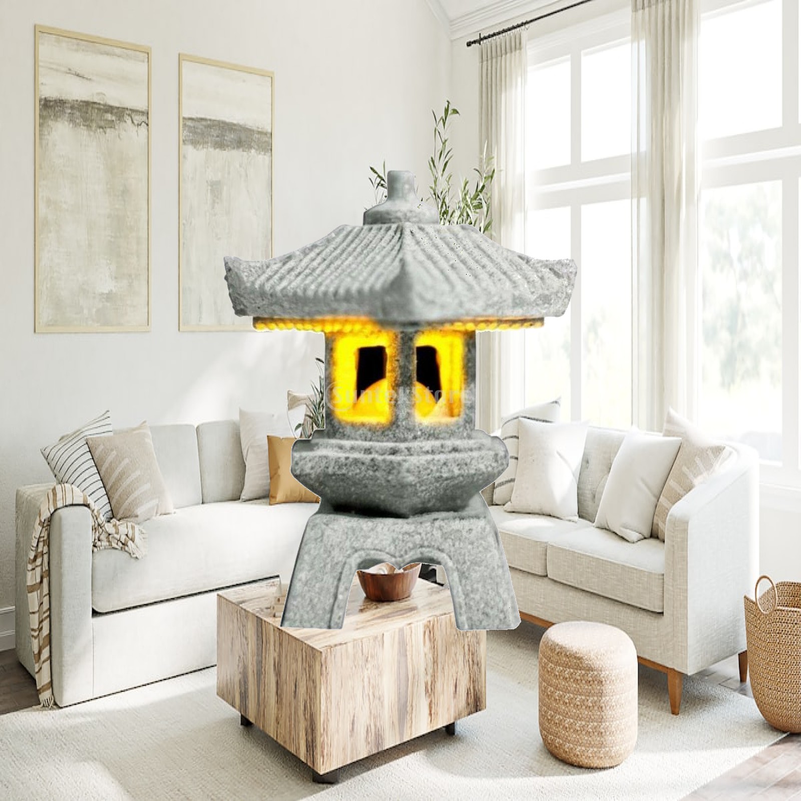 Bonsai Garden Usa - Lampion ogrodowy, lampion japoński, kamienny stolik,